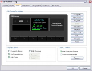 CD-Runner Faceplate setup screen