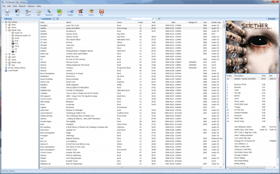 Disc Library, List View Display